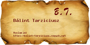 Bálint Tarziciusz névjegykártya