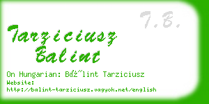 tarziciusz balint business card